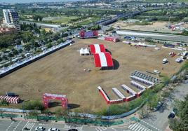 Vista de la 'fan zone' del Athletic en Sevilla.