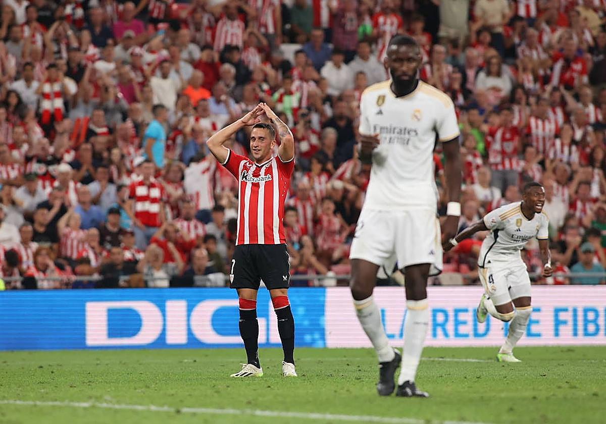 Rüdiger, junto a Berenguer, en el último encuentro liguero en San Mamés.
