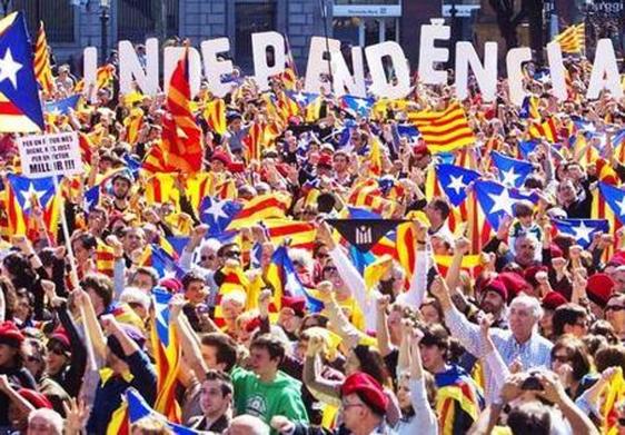 Manifestación a favor de la independencia en Cataluña.