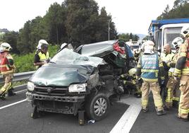 Accidente de trafico en la carretera de Santo Domingo, Bilbao.