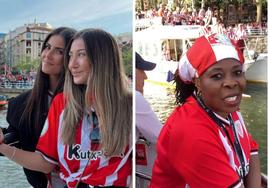 Así vivieron las novias y las familias de los jugadores del Athletic la gran fiesta de la gabarra