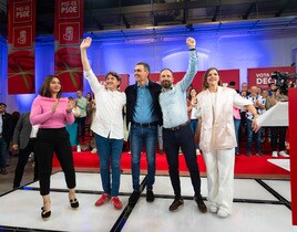 Sánchez ha compartido hoy mitin con Andueza y los candidatos del PSE en San Sebastián.