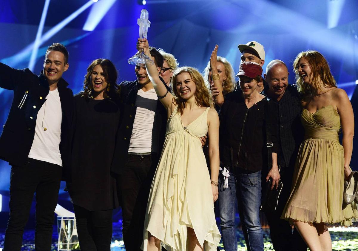 Dinamarca alza el micrófono de cristal en Eurovisión 2013 celebrado en Malmö.