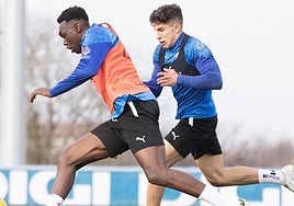 Samu y Giuliano, en un entrenamiento.