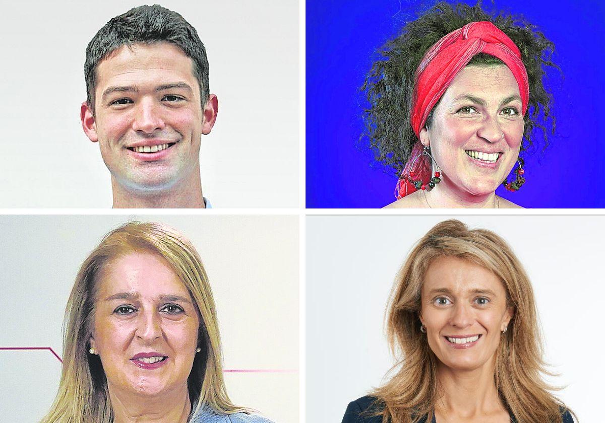 Joseba Díez Antxustegi (PNV), Amancay Villaba (EH Bildu), Ainhoa Domaica (PP) y Ana Morales (PP).