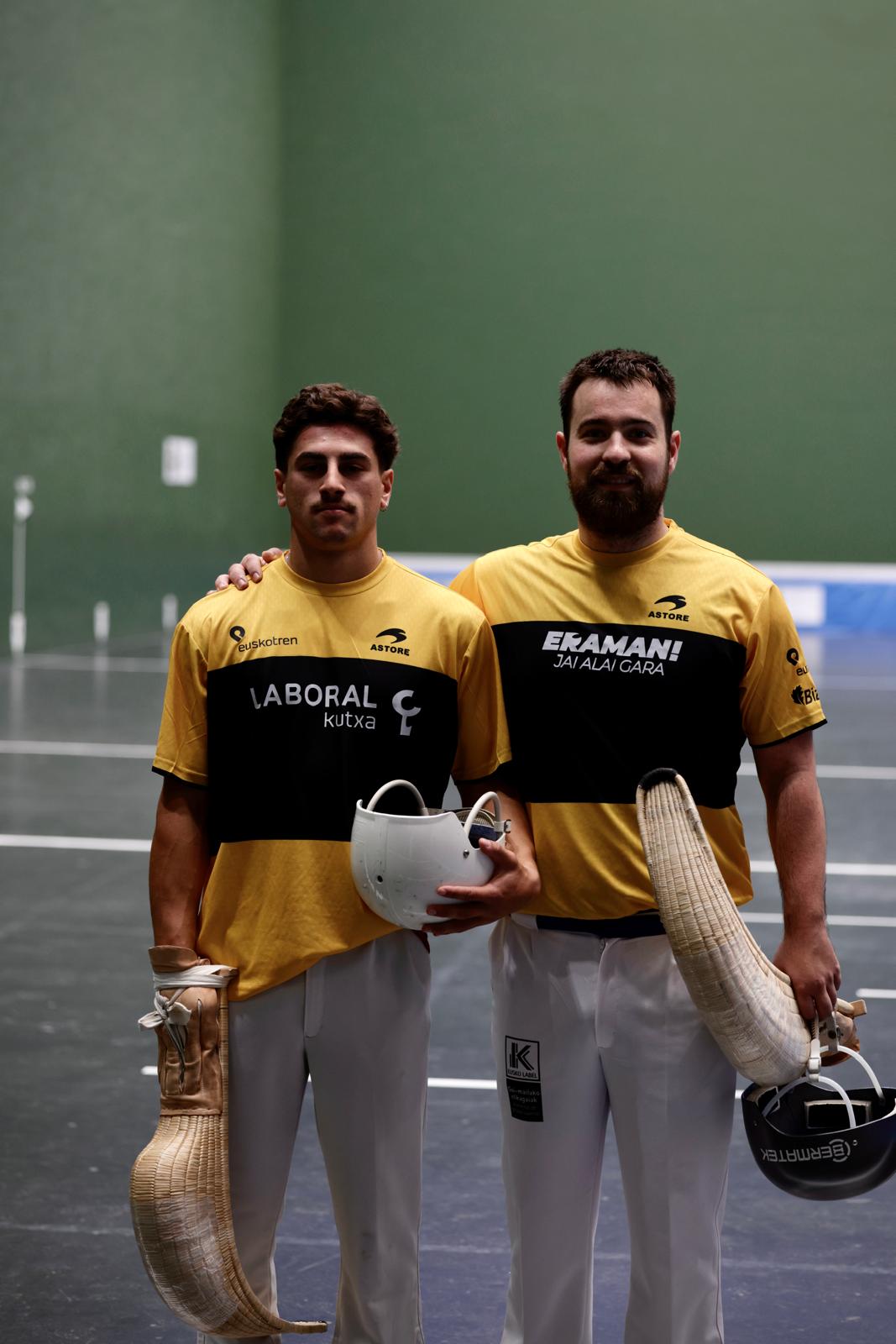 Urrutia y Del Río, antes de comenzar el partido del sábado en el Deportivo.