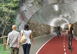 La conexión entre Bilbao y Basauri se está realizando en el trazado del antiguo tranvía de Arratia.