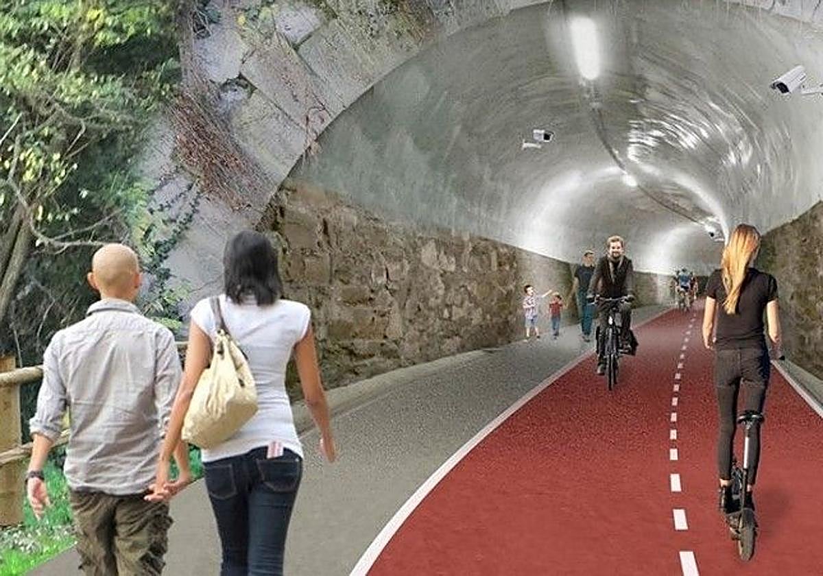 La conexión entre Bilbao y Basauri se está realizando en el trazado del antiguo tranvía de Arratia.