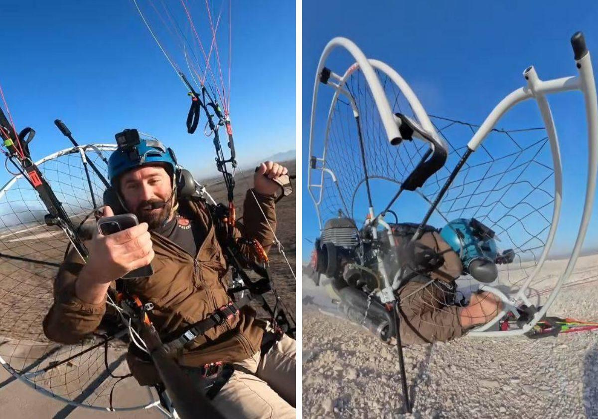 Así ha sido la brutal caída de un 'youtuber' desde un parapente a 25 metros de altura