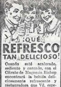 Imagen - Anuncio del Citrato Efervescente Granular de Magnesia de Bishop, publicado en mayo de 1924.