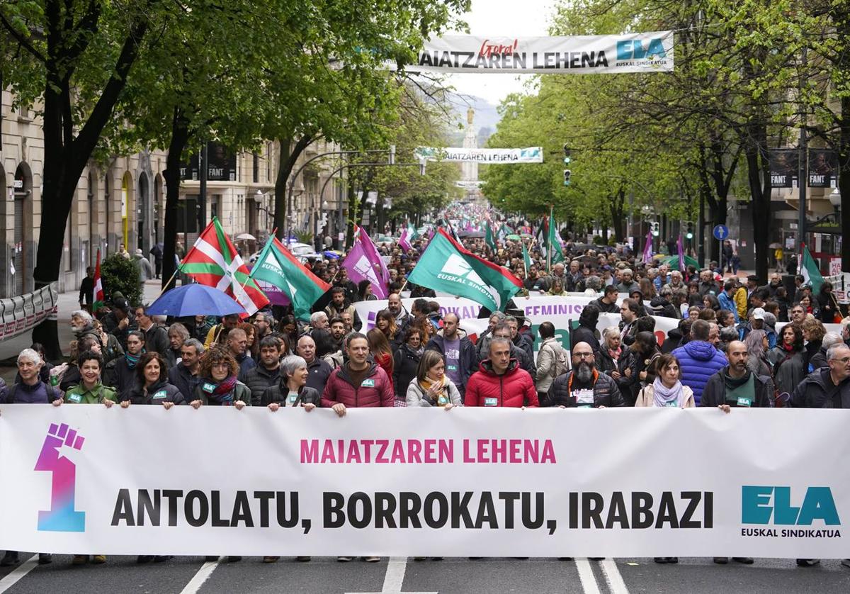 Manifestación de ELA por la Gran Vía de Bilbao.