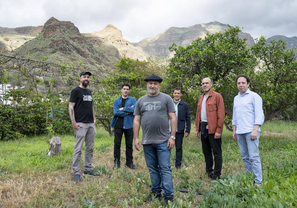 Edorta Lamo, Eneko Axpe, Roberto Ruiz, Francis Paniego, Luis Lera y David Yarnoz en Gran Canaria, donde se ha celebrado esta semana el congreso Terrae.