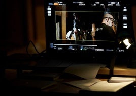 Un instante de la grabación de la película 'El fotógrafo de Mauthausen'.