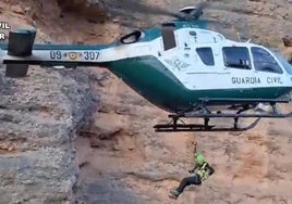 Imagen de uno de los rescates que la Guardia Civil efectuó este jueves en Huesca.