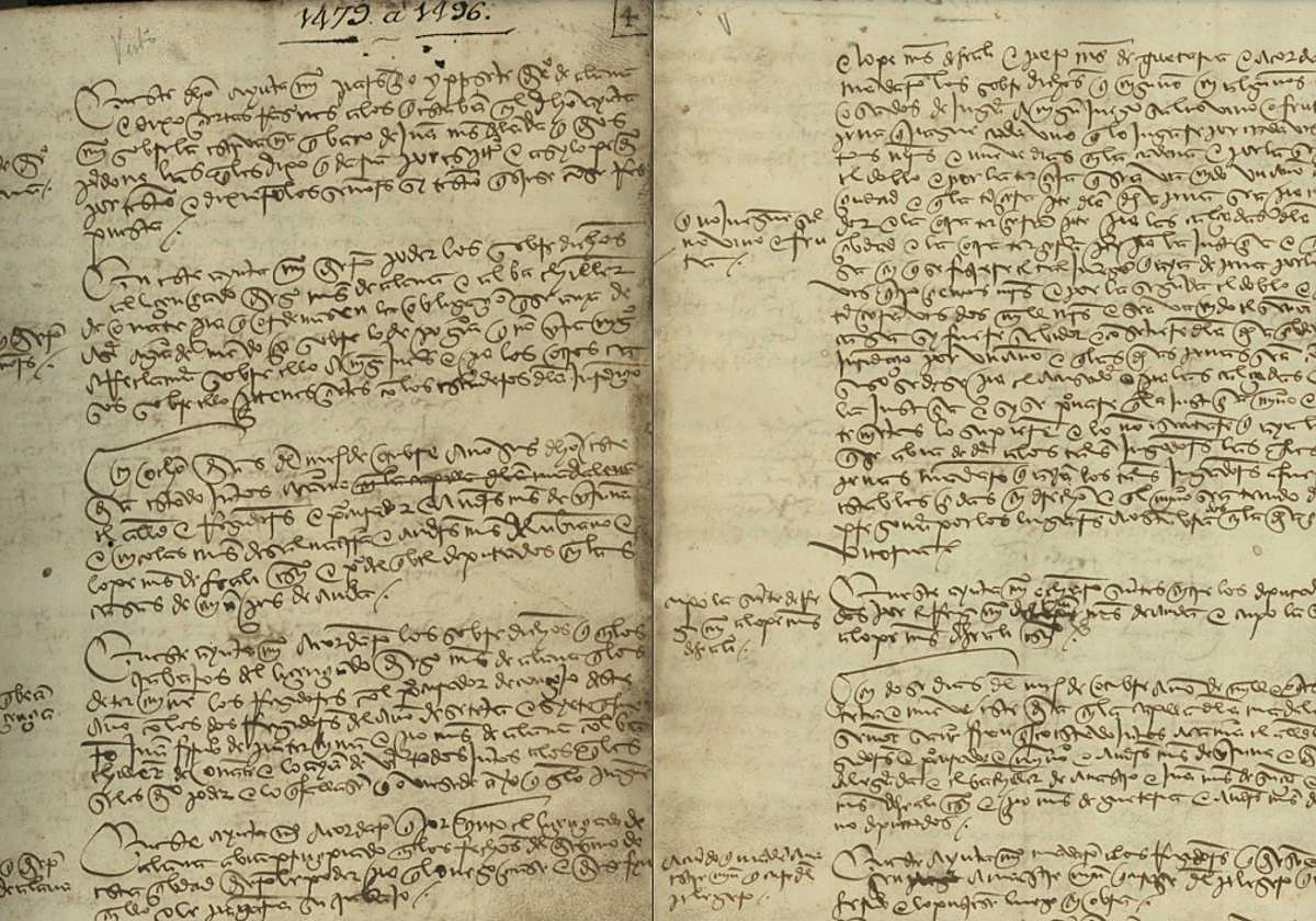 Una de las actas municipales de Vitoria que se conservan.