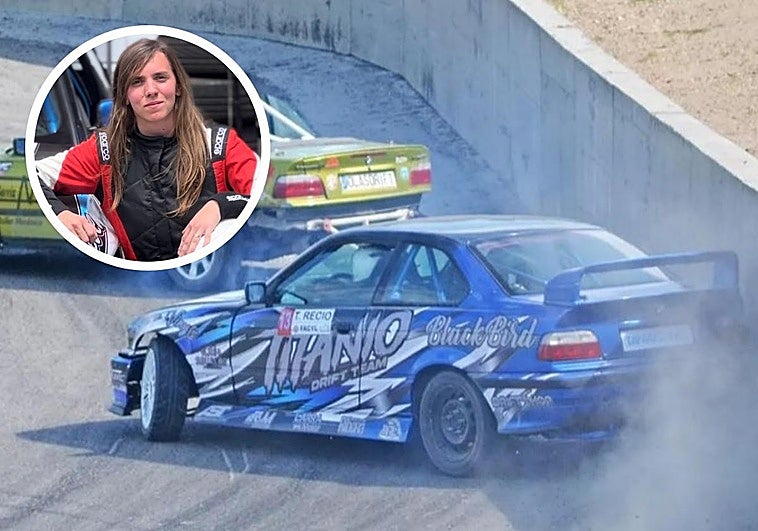 La piloto vitoriana Tania Recio con su BMW E36 Coupé.
