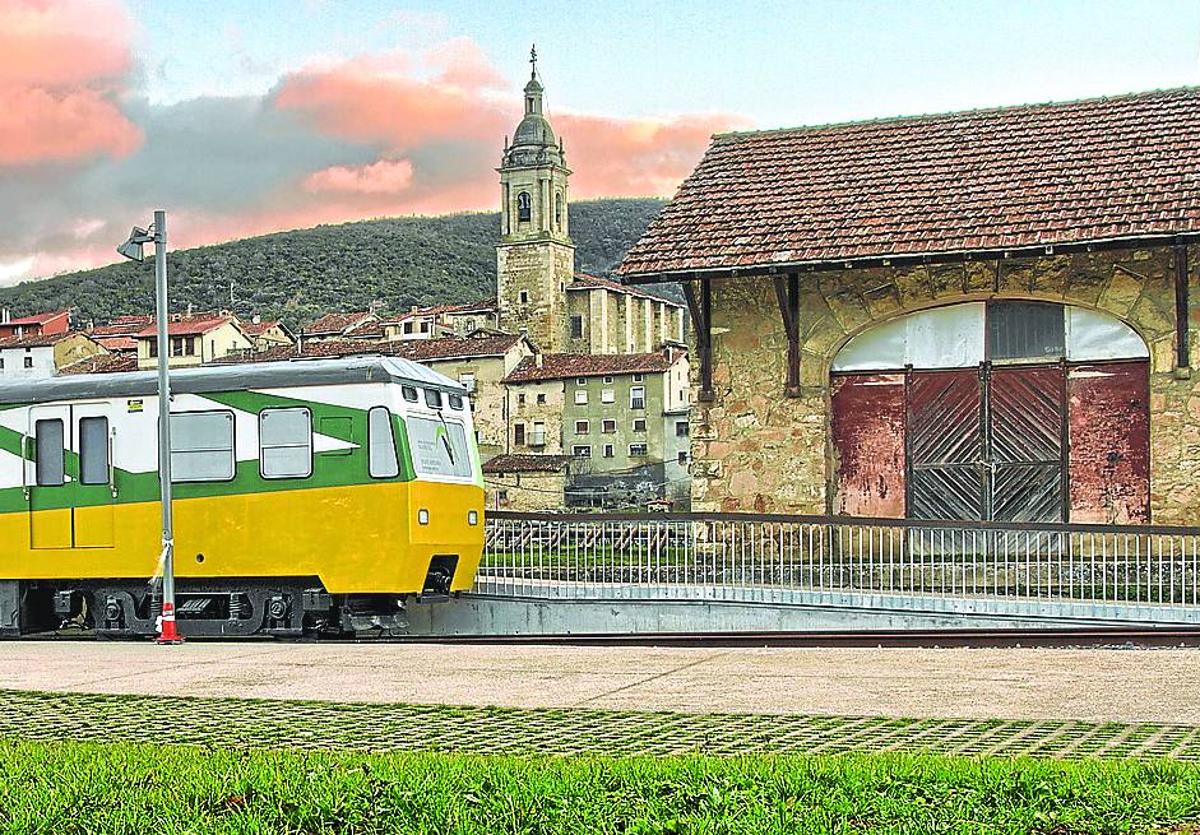 Antigua estación del Vasco-Navarro en Antoñana.