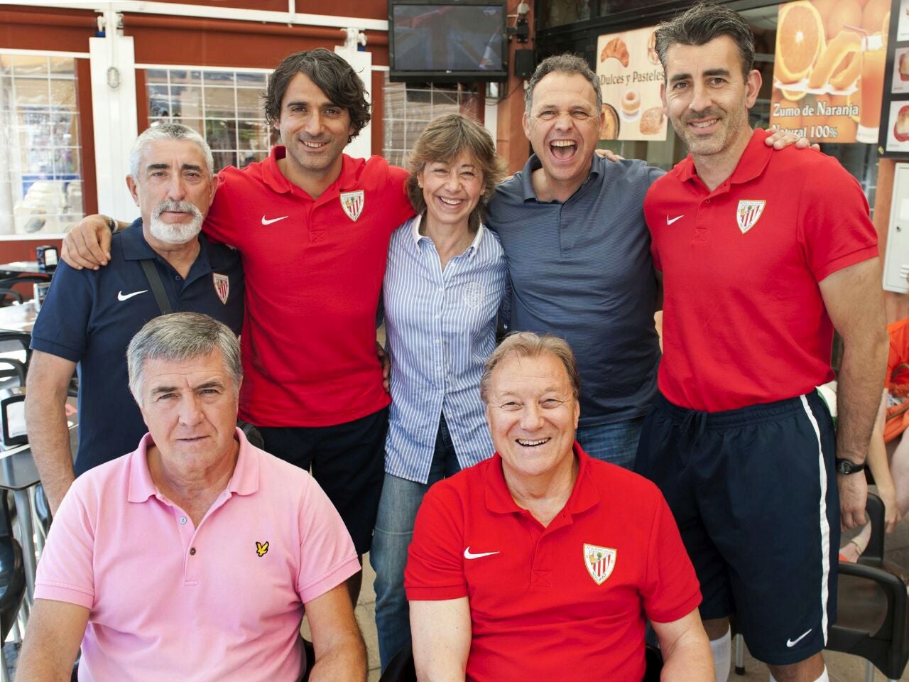 Marieli con Javi González, Caparrós, Manolo Delgado, Imanol Etxebarria...