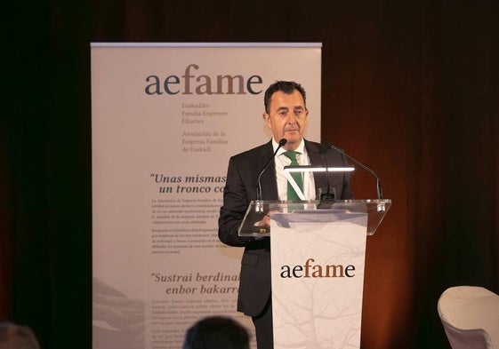 El presidente de Aefame, José Miguel Lanzagorta, en la inauguración del acto.