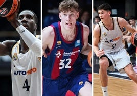 Ismaila Diagne (Madrid), Kasparas Jakucionis (Barcelona) y Egor Demin (Madrid) jugarán el próximo año en la NCAA.