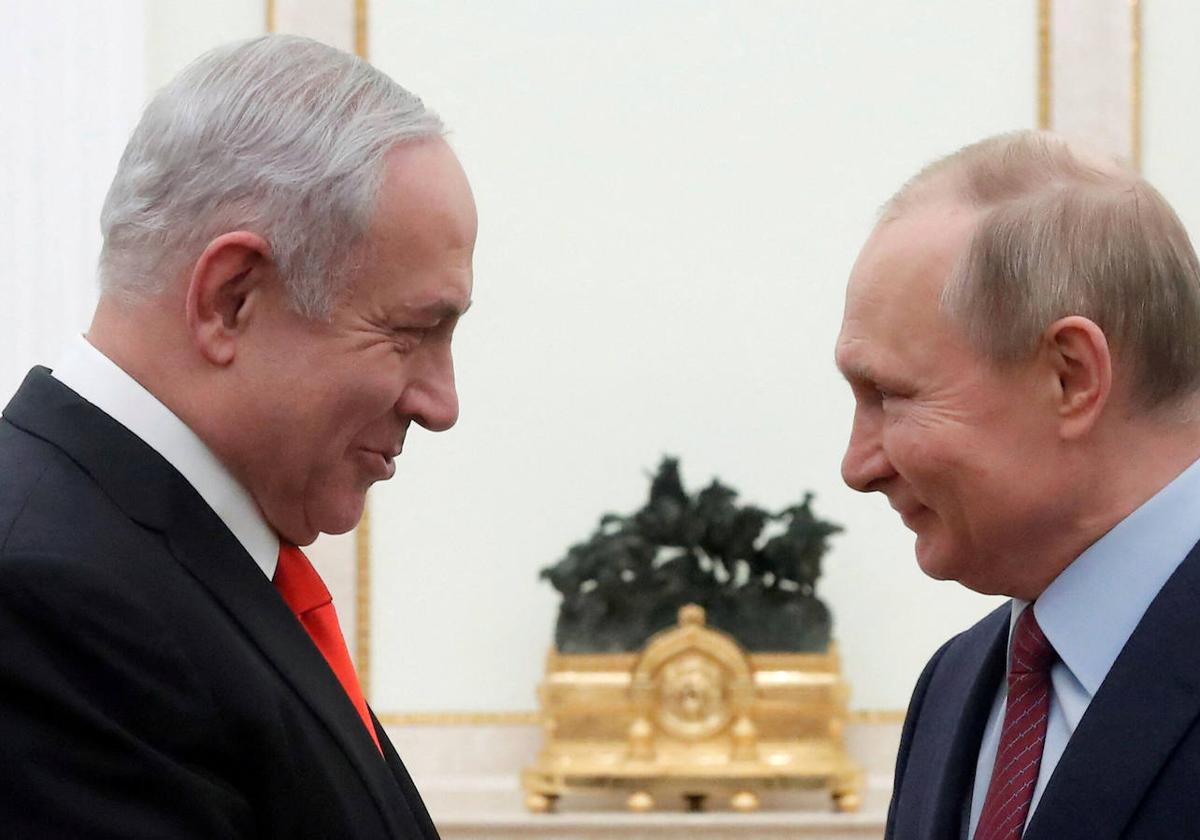 Benjamin Netanyahu y Vladimir Putin.