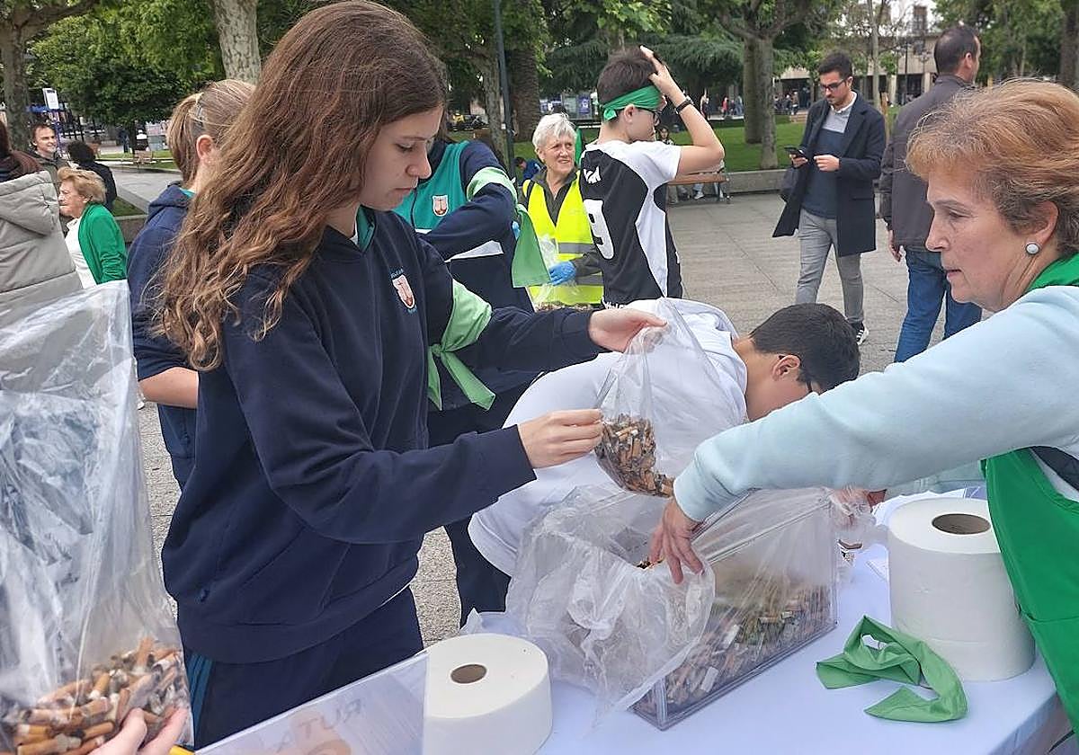Los voluntarios han recogido 15.000 colillas tiradas por el suelo.
