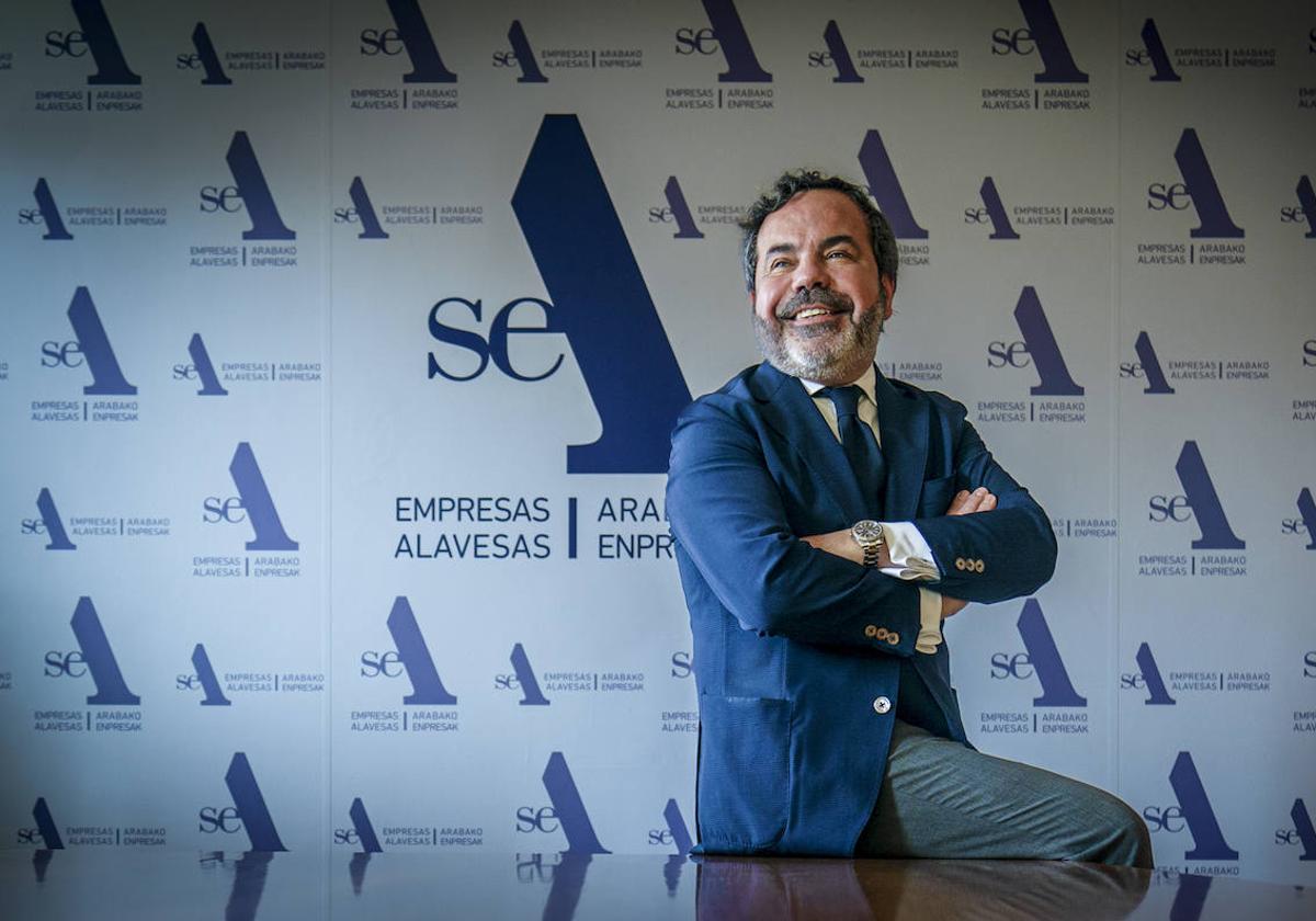 El presidente de la patronal alavesa, retratado esta semana en la sede de SEA.