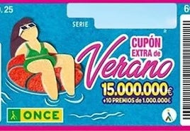 El Cupón Extra de Verano la ONCE pone en juego 15 millones a un solo décimo: listado de premios y horario