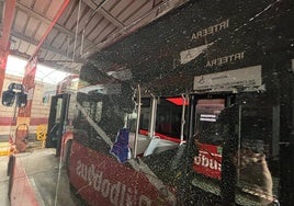 Una de las unidades de Bilbobus saboteadas durante estas semanas