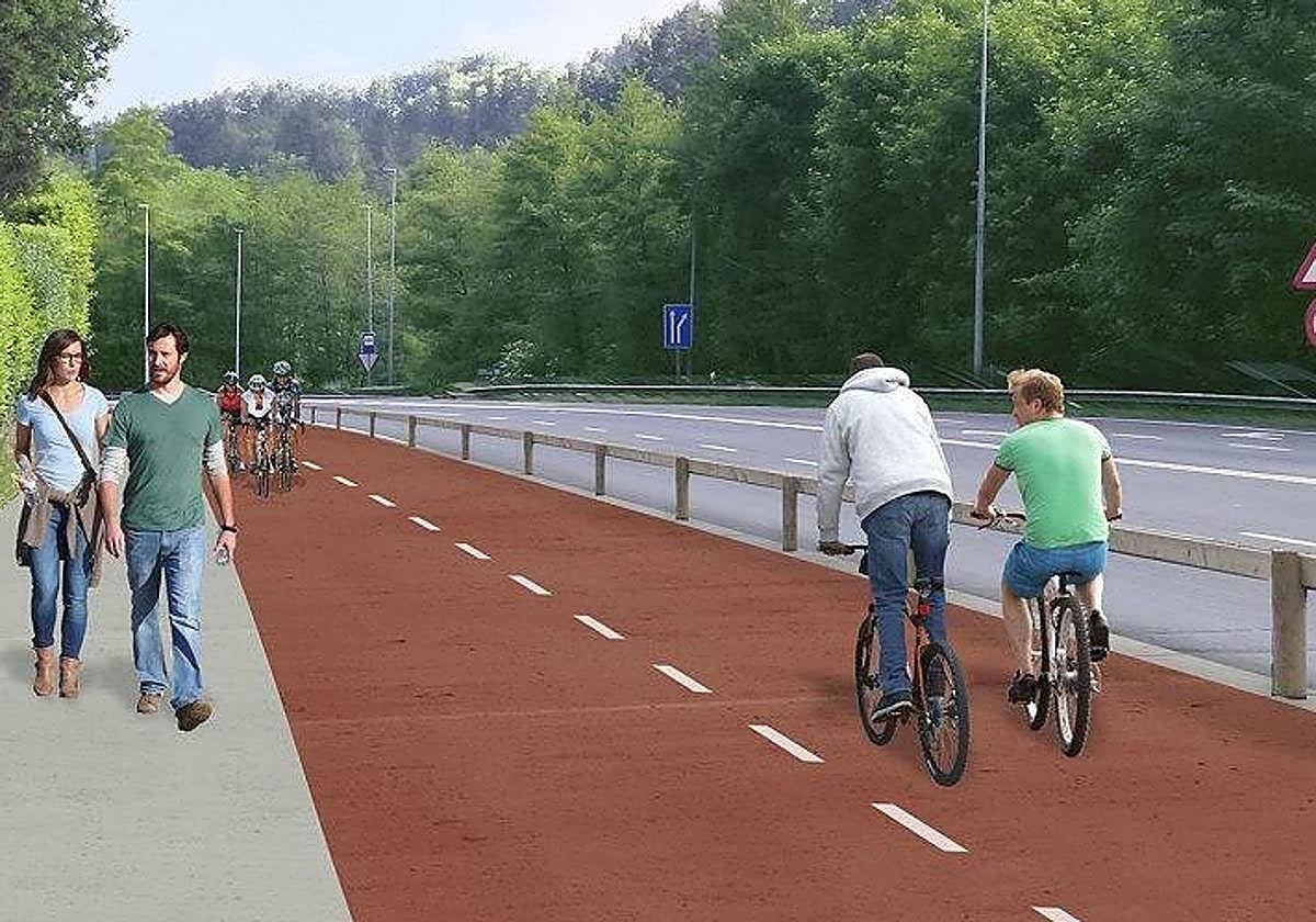 La senda contará con seis metros de anchura; cuatro reservados para la circulación de bicicletas y dos para peatones.