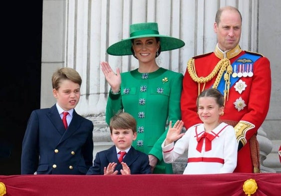 Kate Middleton, junto a su familia en el 'Trooping the Colour' del pasado año.