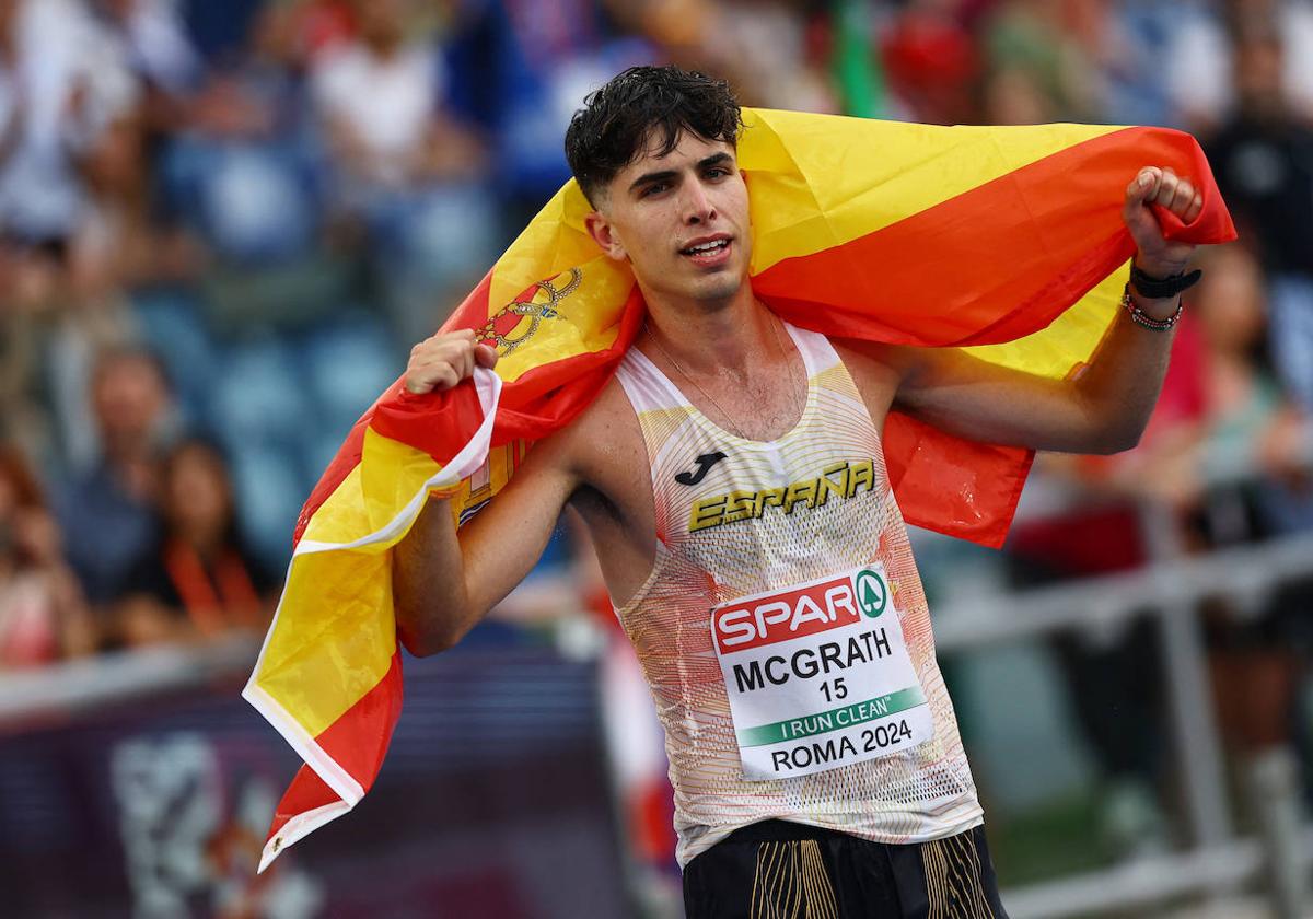 McGrath, con la bandera de España.