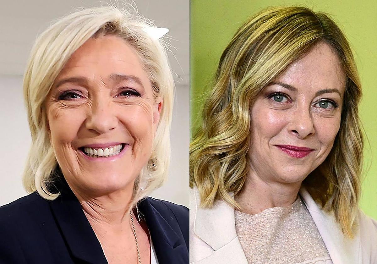 Marine Le pen y Giorgia Meloni.