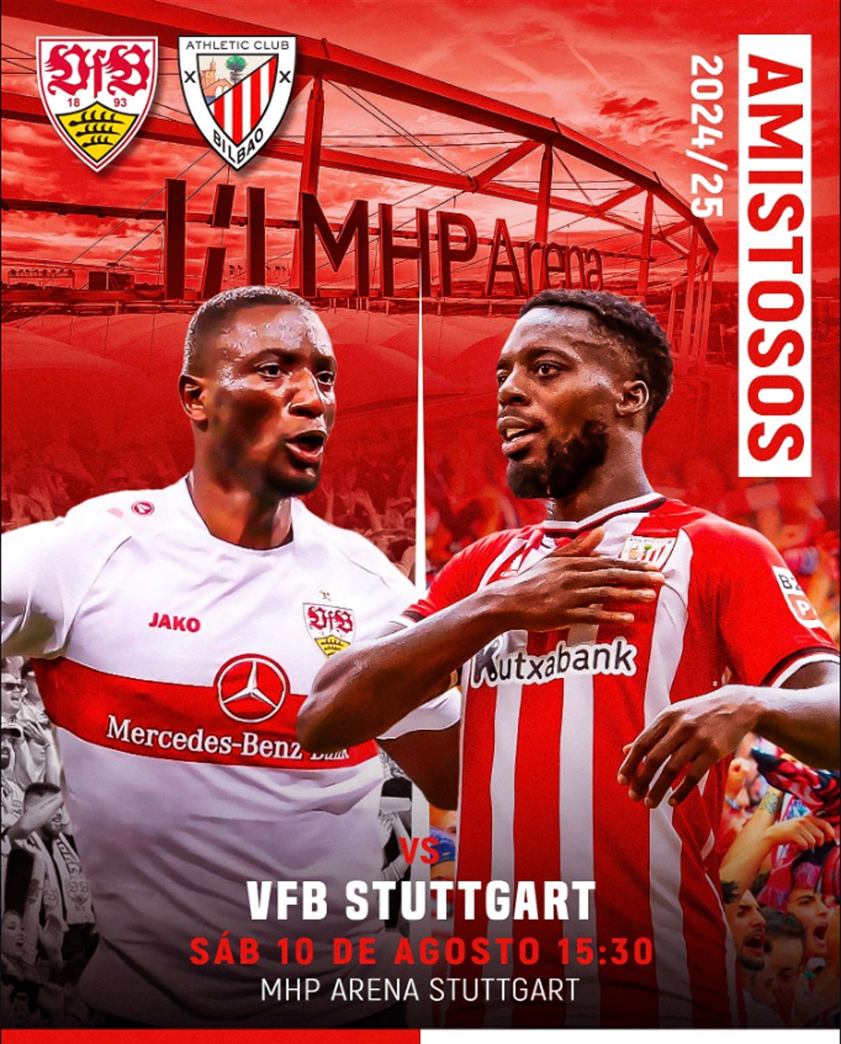 Cartel publicitario del amistoso contra el Stuttgart.