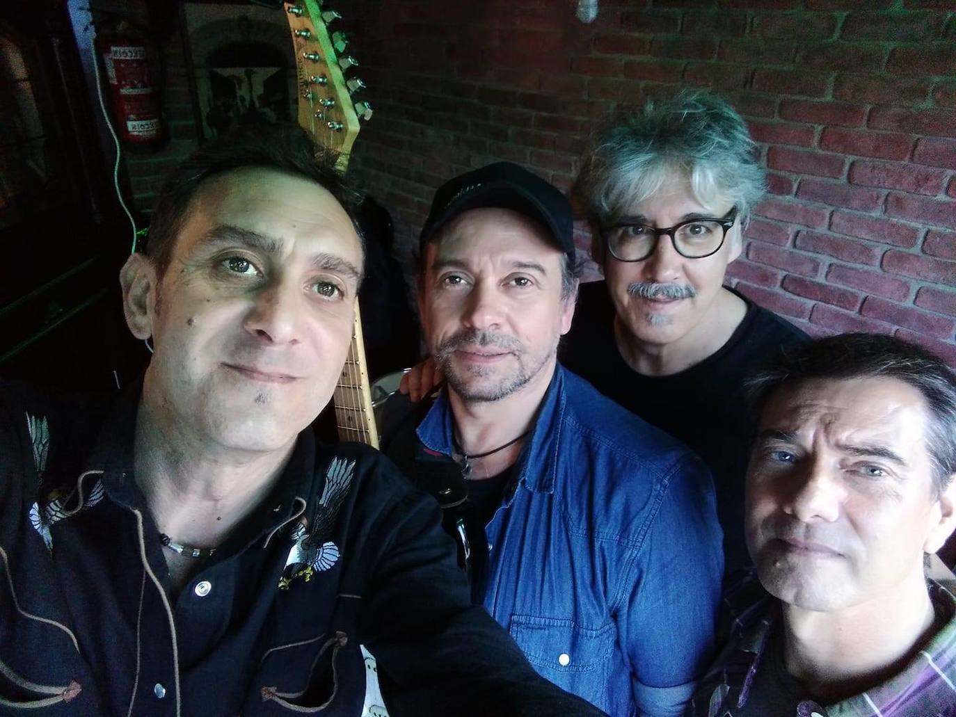 Marco, a la izquierda, con Carlos Carranza, Edu Basterra y Carlos Jover Cuenca.