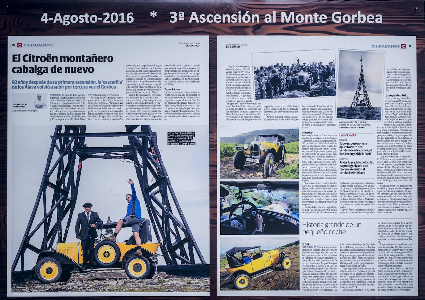 El Citroën que coronó el Gorbea hace un siglo