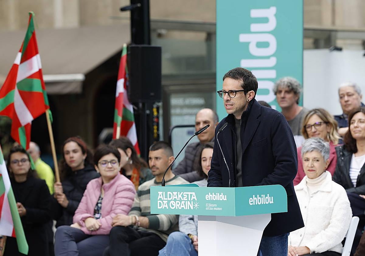 Pello Otxandiano, en un acto electoral.