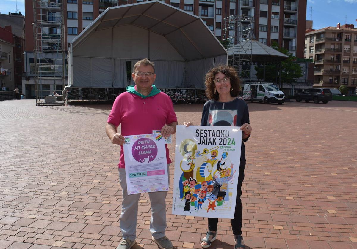 La plaza del Kasko se prepara para acoger varios conciertos.