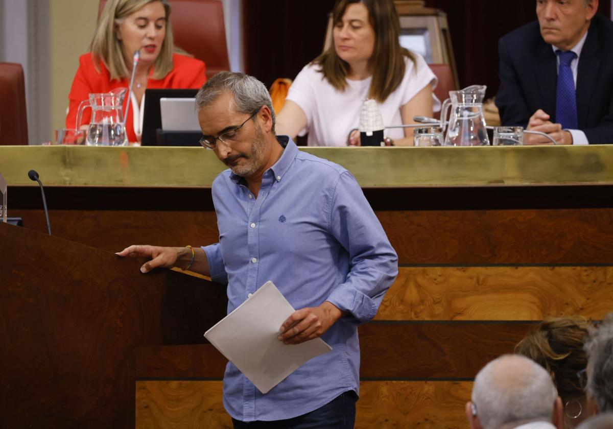 David Rodríguez, en un pleno de Juntas Generales de Álava.