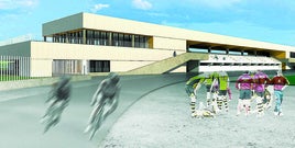 Vista del proyecto del edificio de rugby para el polideportivo de Fadura.