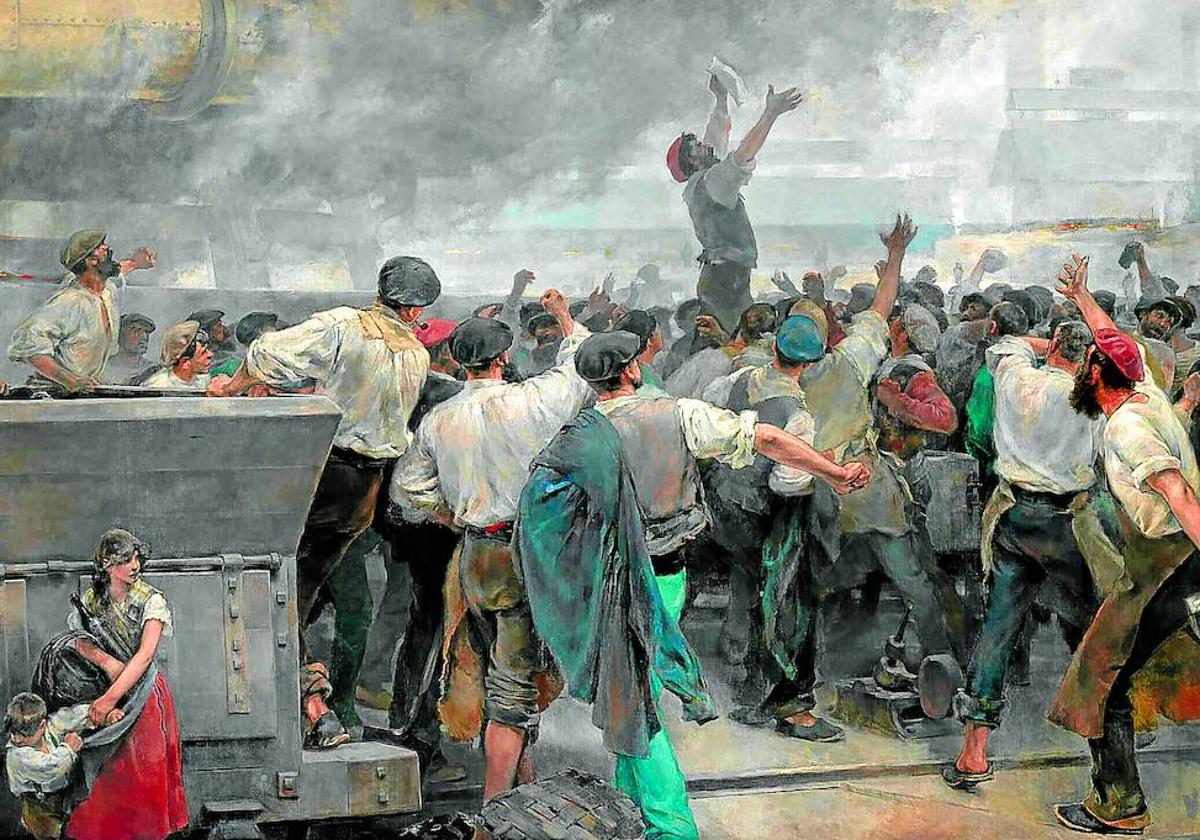 'Una huelga de obreros en Vizcaya' (1892) de Vicente Cutanda.