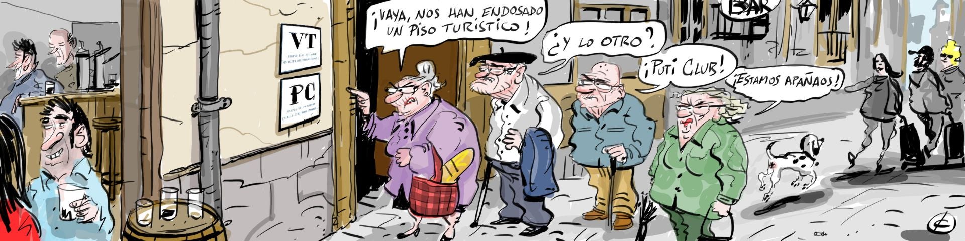 La viñeta de Cerrajería y las viviendas turísticas en Vitoria