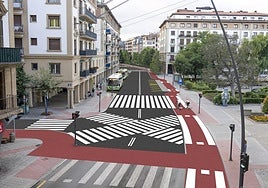 Aspecto que tendrá el cruce de las calles Eduardo Coste y Mayor, en Las Arenas.