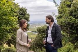 Andrea Vuelta y Fabio González durante el encuentro de ayer