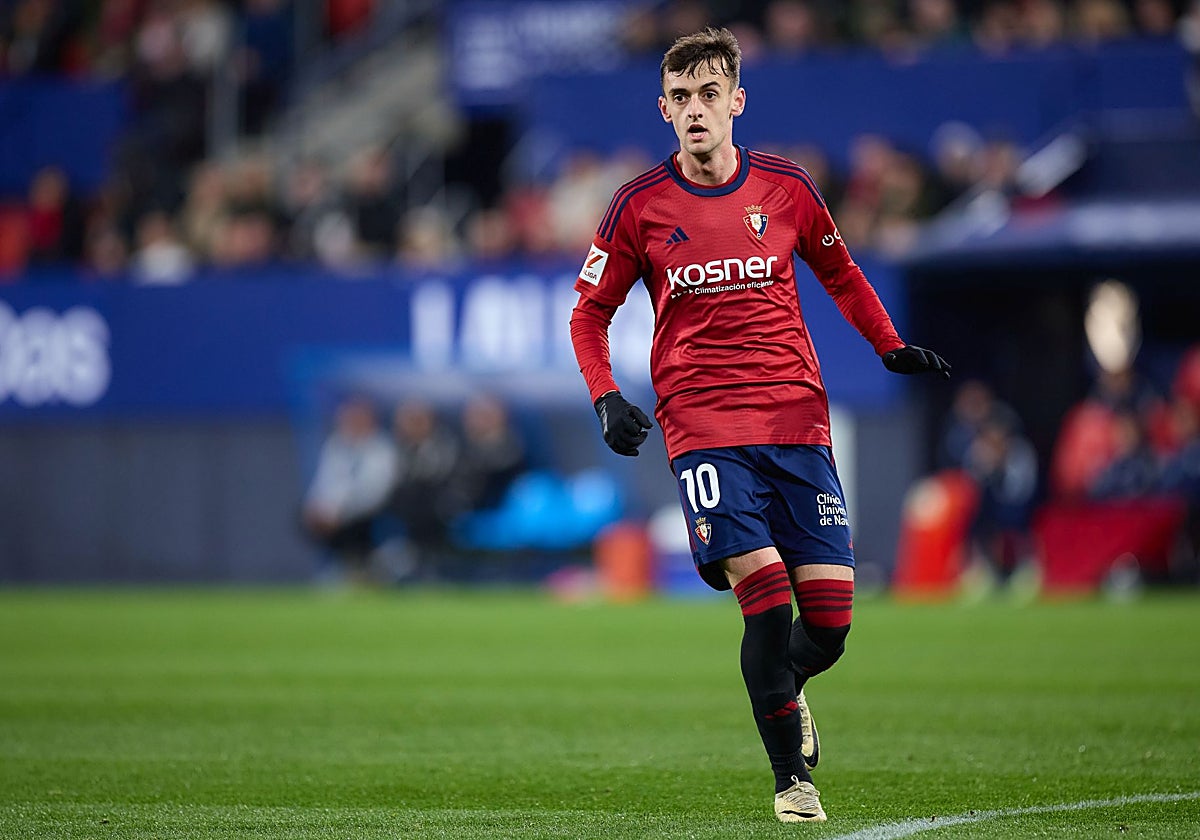Aimar Oroz en un partido con Osasuna.