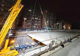 Trabajos en La Avanzada esta madrugada de jueves.