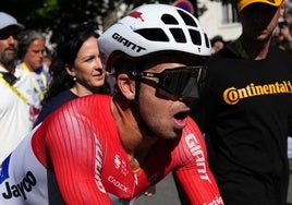 Dylan Groenewegen tras ganar la sexta etapa del Tour de Francia.