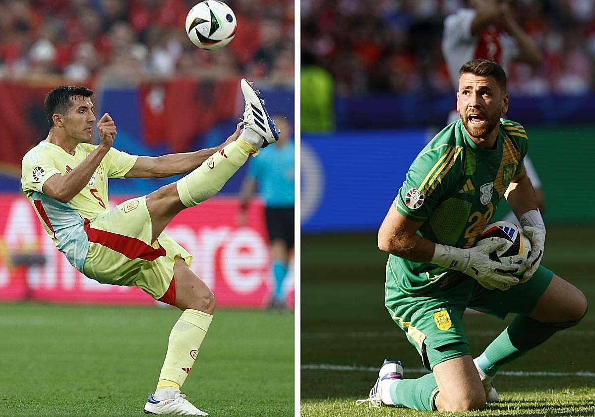 Vivian y Unai Simón, durante la Eurocopa 2024.