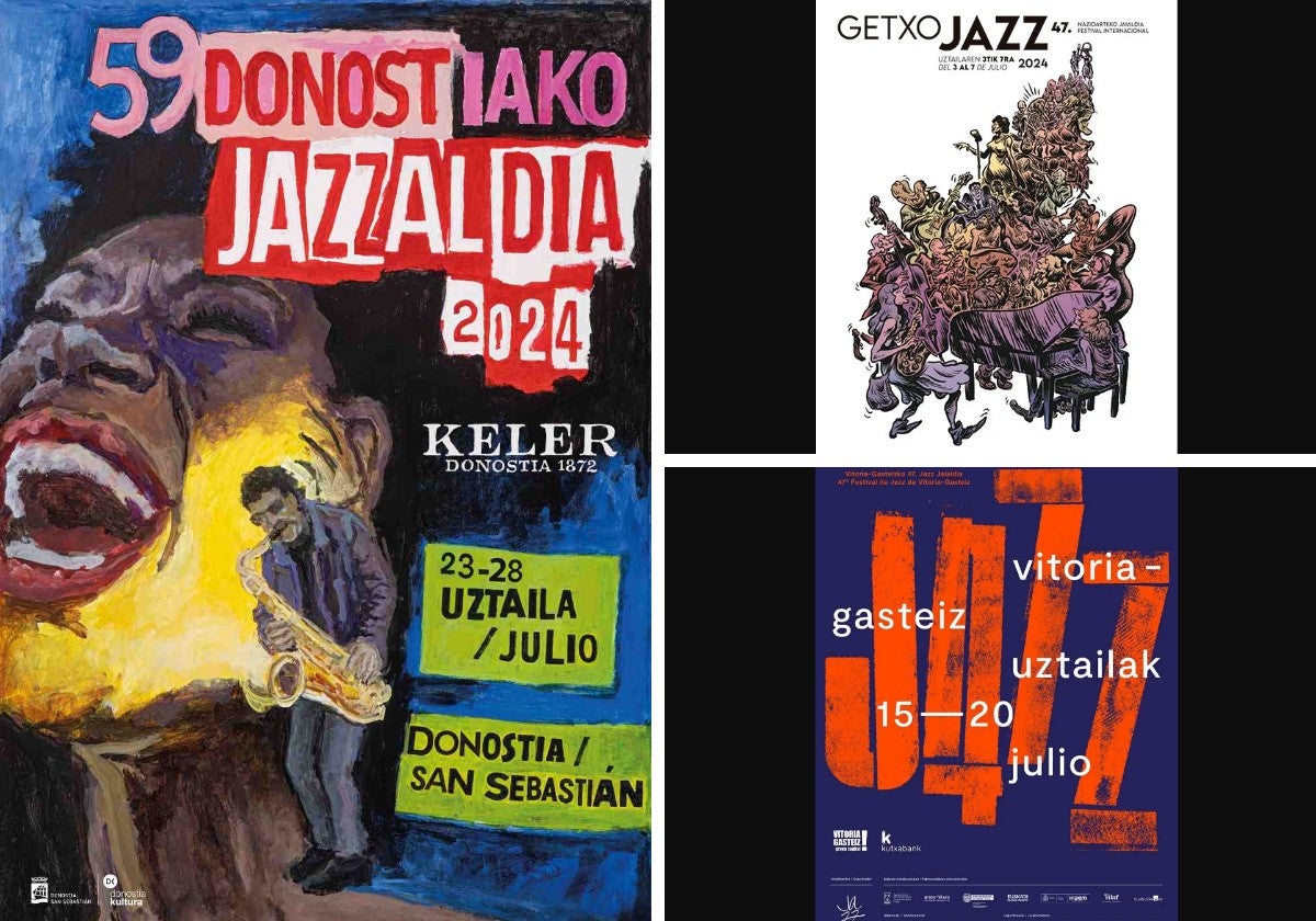 Aurtengo Donostia, Getxo eta Vitoria-Gasteizko jazz jaialdien kartelak.