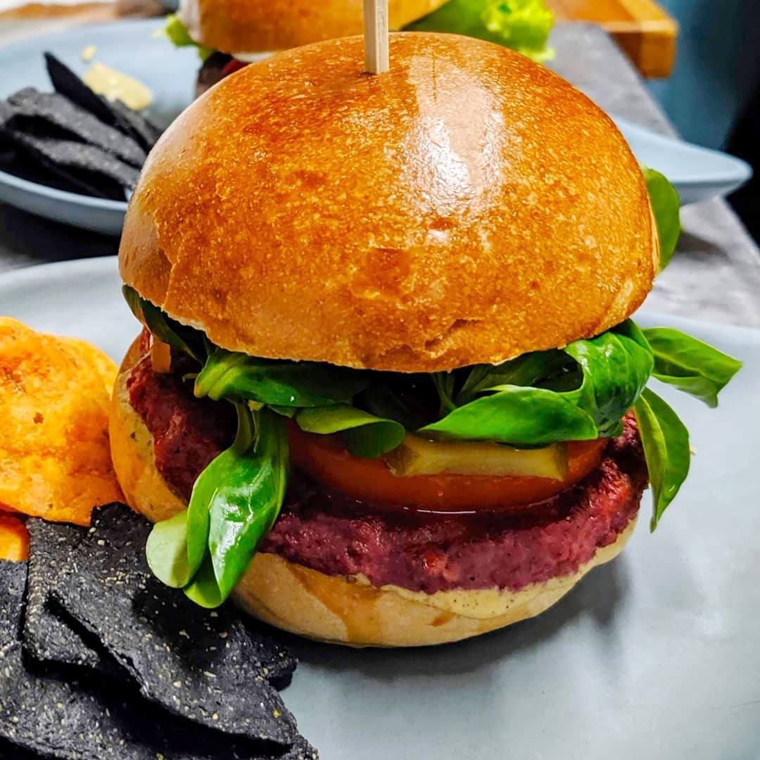 Hamburguesa de solomillo de canguro en el restaurante Koala